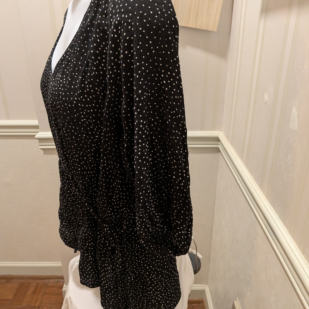 Black and White Polka Dot Women's Blouse